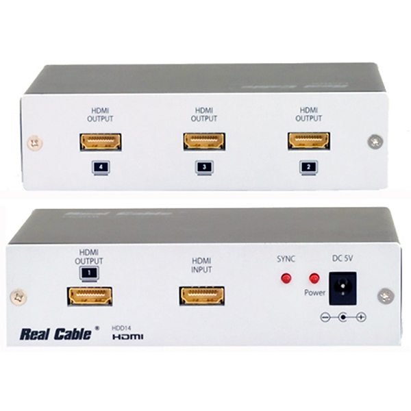 Distributeur HDMI N°3 - 2K - 4 sorties - 10.2 Gbits - REAL CABLE