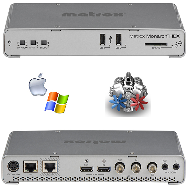 HDX Monarch Matrox - 2 encodeurs H264 - enregistreur - streaming - 2 P