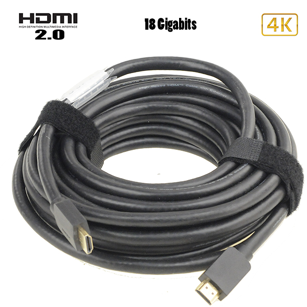 Cable HDMI - 4K - HDR - 15 mètres - 18 Gbits - triple bindage