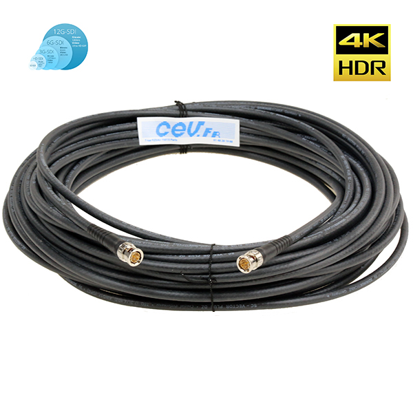 Cable KX6 HDSDI - 12G - 15 mètres - SC-Vector Plus DZ 1.2/4.8